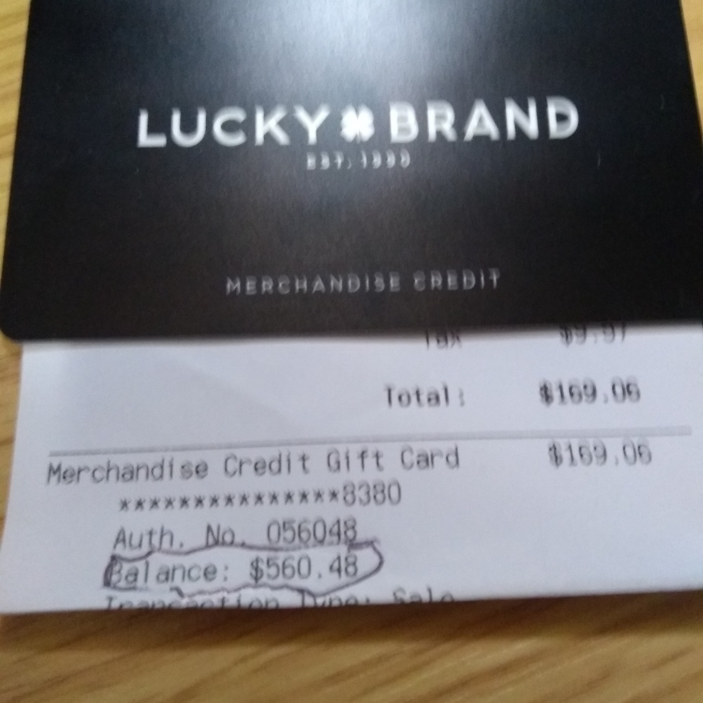 $560 Lucky Brand gift card!!
Only $300!! - Picture 3 of 3